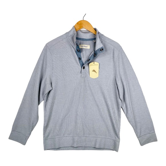 Tommy Bahama Other - Tommy Bahama Gray Large Quarter Snap Pullover Sweater Men's Size Small